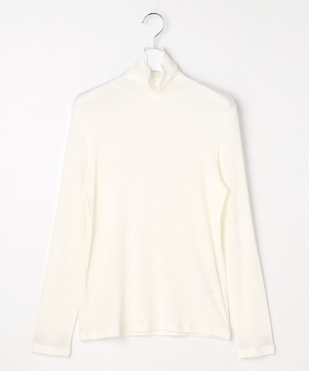 J.PRESS LADIES S カシミヤシルク シアーリブ タートル カットソー アイボリー系