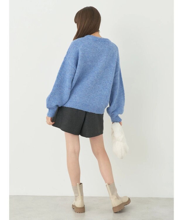 earth music&ecology ファンシーヤーンメランジプルオーバー Blue