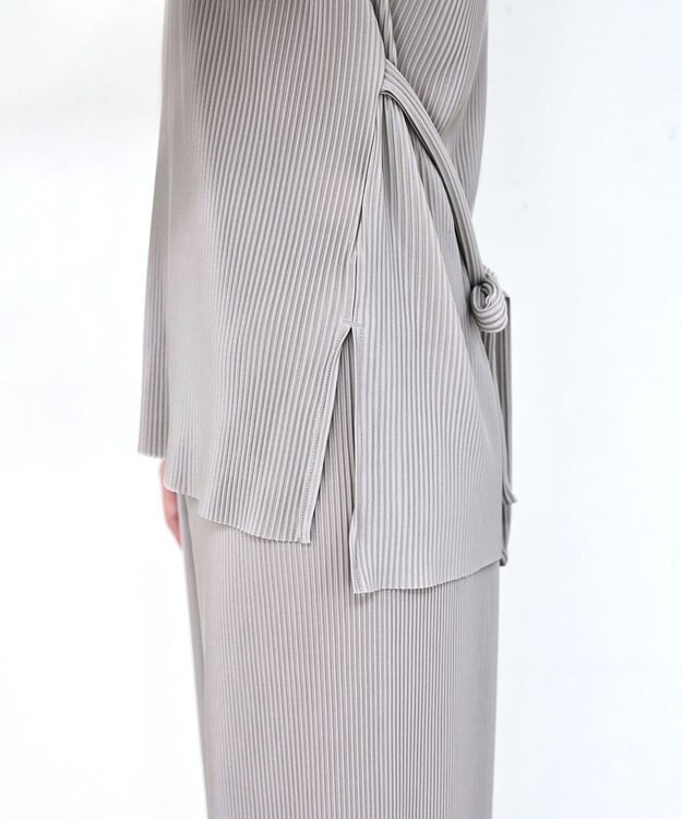 Tiaclasse 【2点セット・新色追加・洗える】クリスタルプリーツセットアップ グレージュ