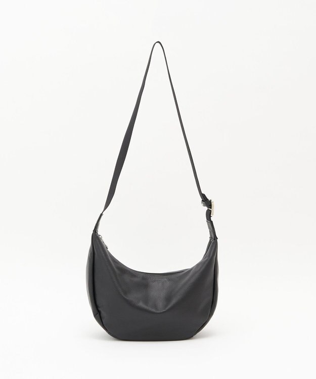 russet ＜ブランド人気No.1ショルダー＞ソフトレザーラウンドショルダーバッグ(CE-1326-WEB) Black2（シルバー金具）