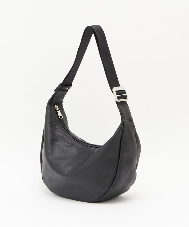 russet ＜ブランド人気No.1ショルダー＞ソフトレザーラウンドショルダーバッグ(CE-1326-WEB) Black2（シルバー金具）