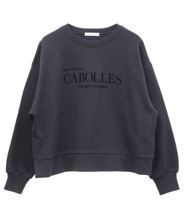 Green Parks 裏起毛フロッキーロゴプルオーバー Dark Gray