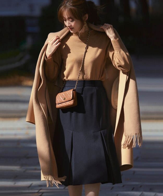 23区 S 【洗える】セミウーステッドウール パフスリーブ ニット キャメル系