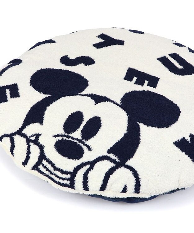 PET PARADISE ディズニー ミッキーマウス 遠赤外線 くつろぎマット 《ロゴ柄》 径75cm  ロゴ柄