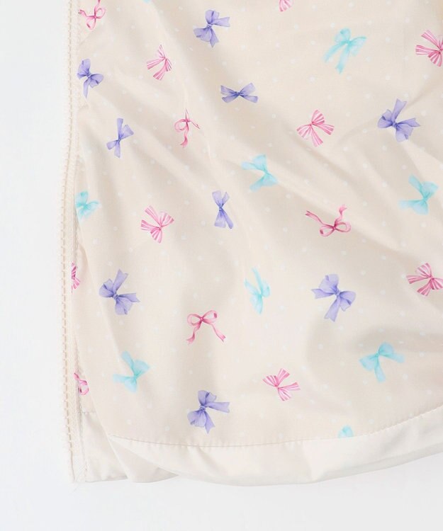 ANY KIDS 【フード取り外し/洗濯機可能】中綿フリル リボンコート エクリュ