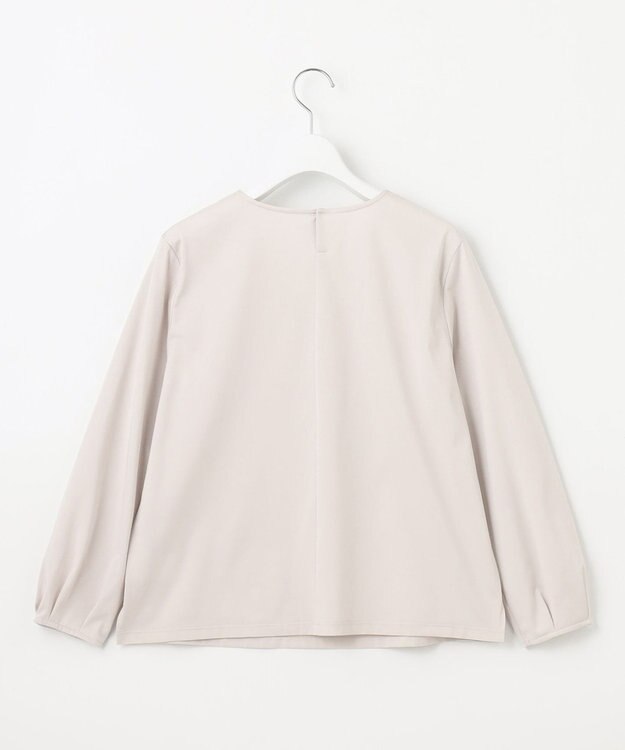 J.PRESS LADIES 【吸水速乾】ピンタックコンビジャージー カットソー ライトグレー系