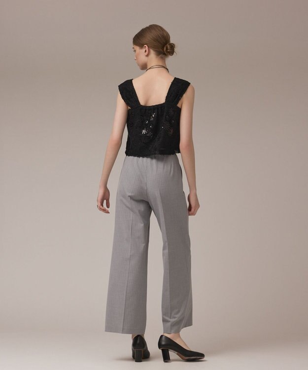 GRACE CONTINENTAL チュール刺繍トップ ブラック