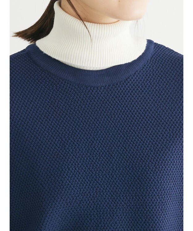 Green Parks ２ｗａｙ　パール釦ニットプルオーバー Dark Navy