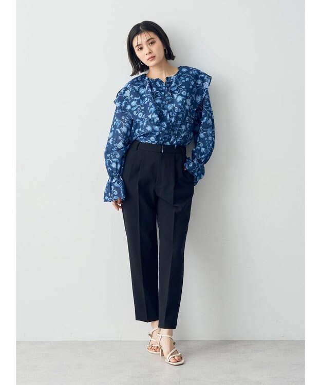 YECCA VECCA タックテーパードパンツ② Black