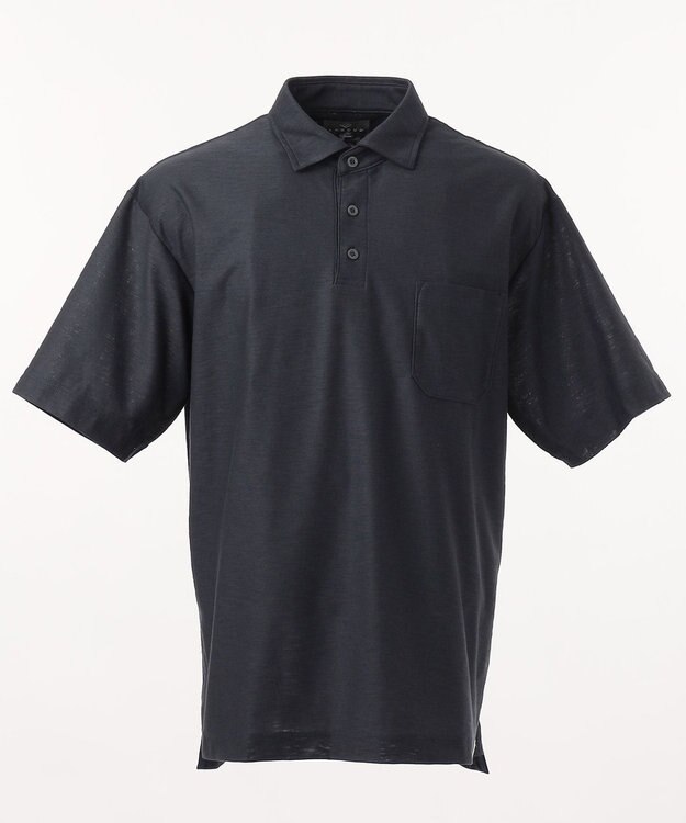 JOSEPH ABBOUD MOUNTAIN 【SPACE】OGスラブプレーティング天竺 ポロシャツ ネイビー系