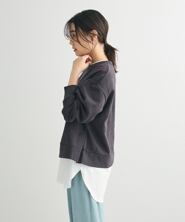 Green Parks 裏起毛フロッキーロゴプルオーバー Dark Gray