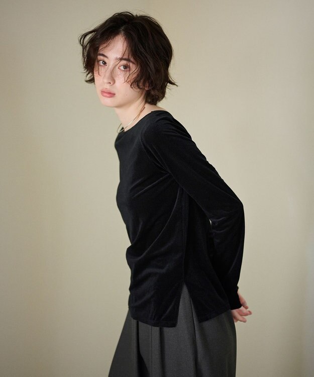 #Newans 【洗濯機可／ 前後着用可】 シアーベロアプルオーバー ブラック