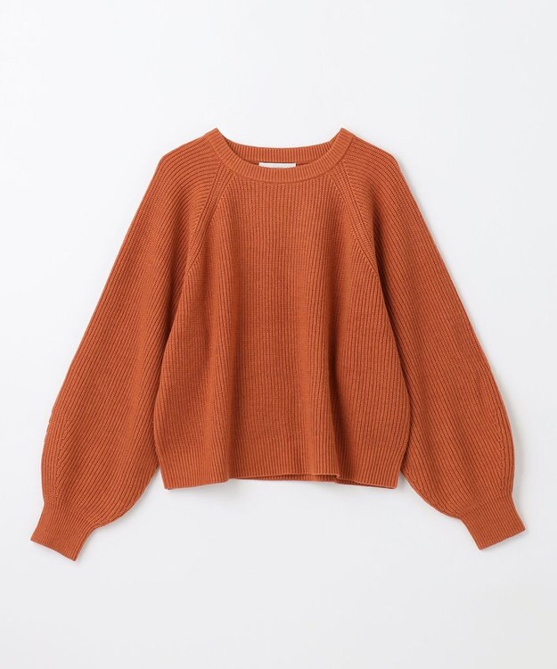 ANY 【洗濯機可】ウールブレンドクロップドニット オレンジ