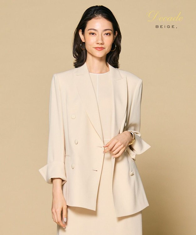 BEIGE， 【洗える】CINDY / ダブルブレストジャケット Sheer Orange