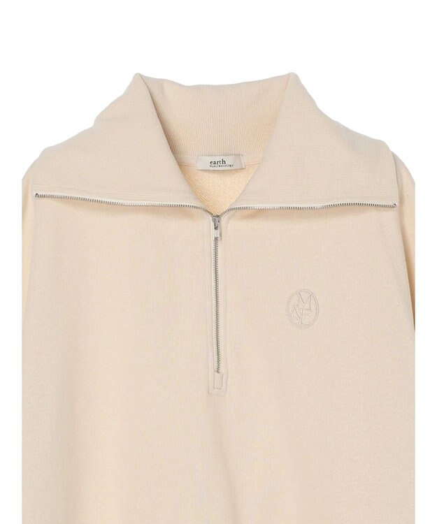 earth music&ecology ハーフＺＩＰスウェット Ivory