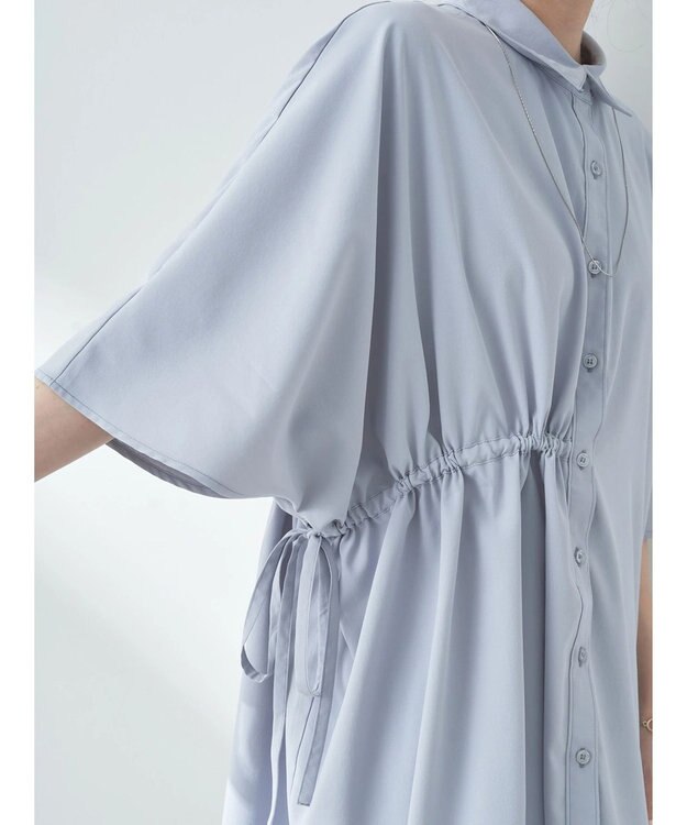 earth music&ecology アシメギャザーシャツ Sax