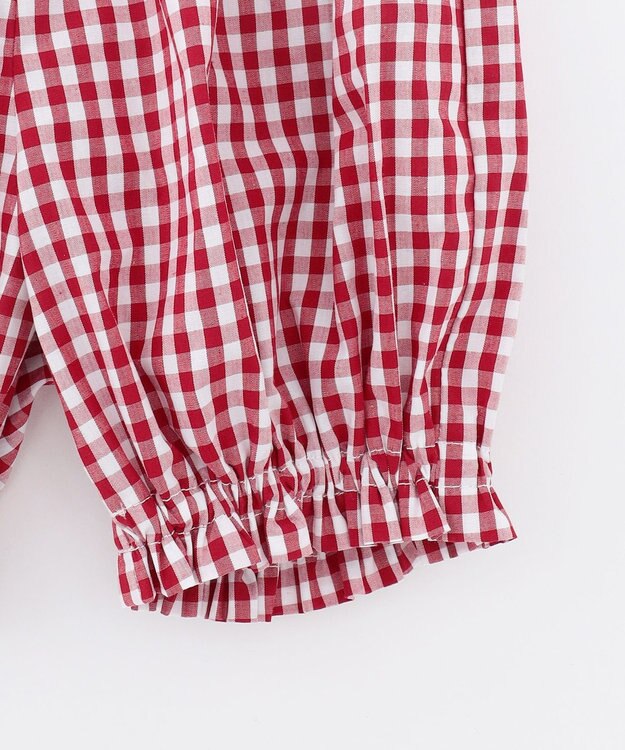 組曲 KIDS 【80-100㎝】ギンガム セットアップ レッド系3