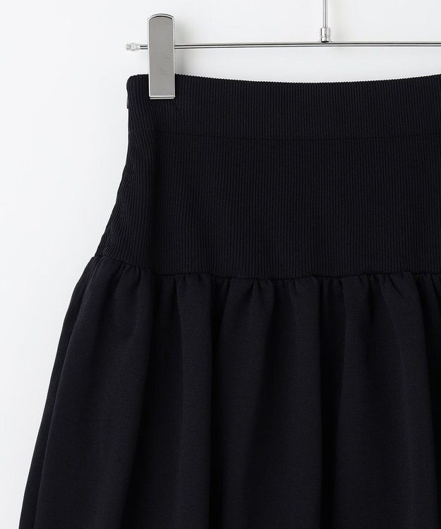 #Newans 【セレモニーにも】バルーンフレアニットスカート ネイビー