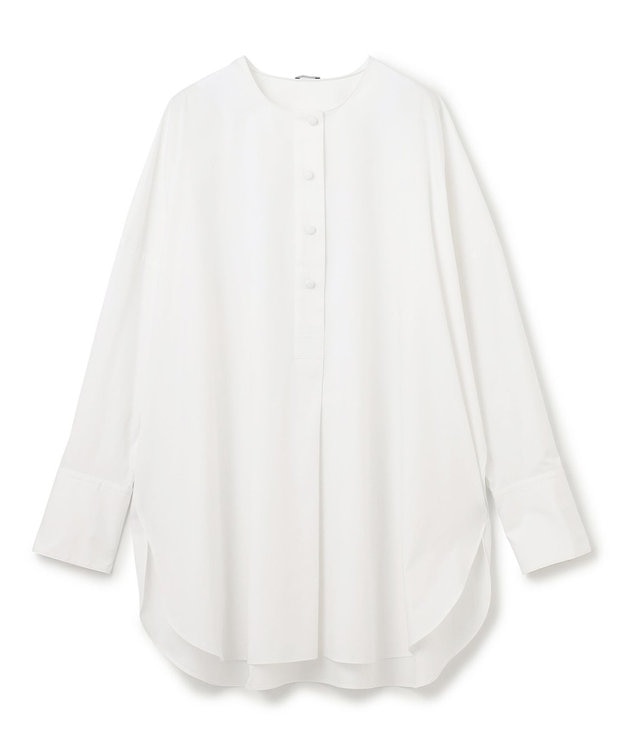 JOSEPH ポプリン　ノーカラープルオーバーブラウス White