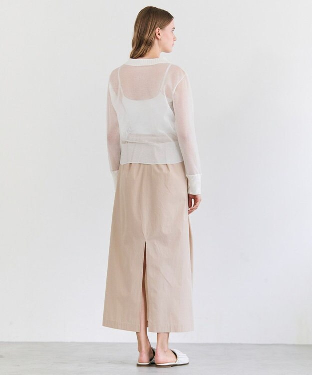 BEIGE， PYRRHOT / シアーコンビ リブカーディガン Ecru