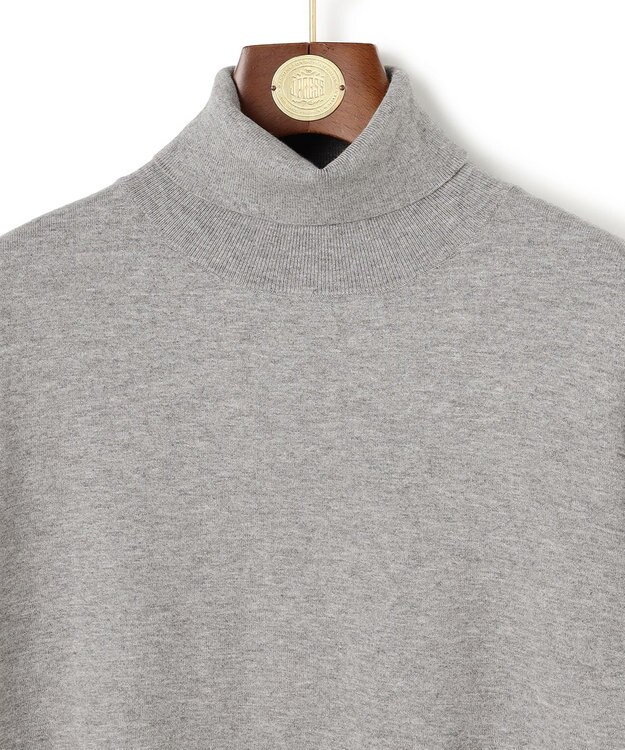 J.PRESS MEN 品よく暖かで首元からスマートに【ストレッチ / イージーケア】【FLEX YARN】タートルネック ニット ライトグレー系