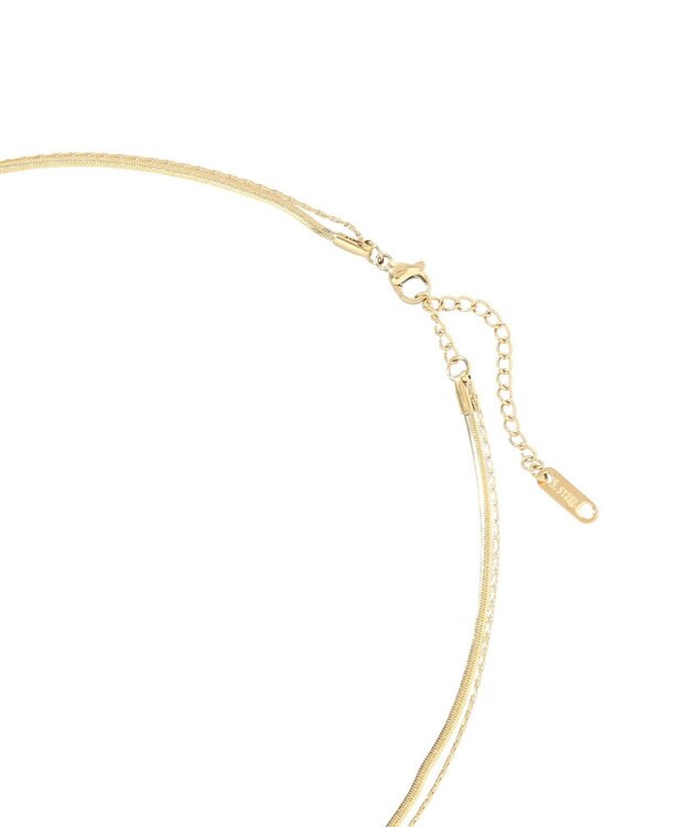 YECCA VECCA ステンレス2連チェーンネックレス Gold