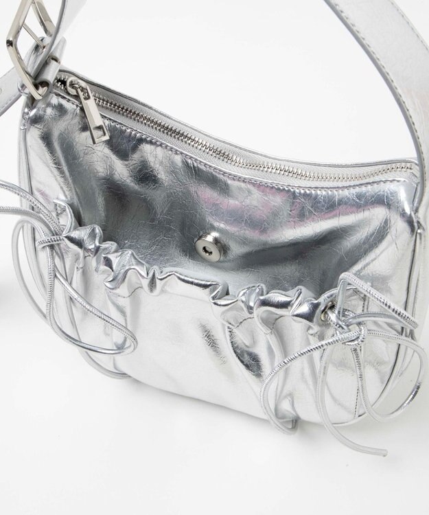 WEGO リボンデザインバッグ シルバー