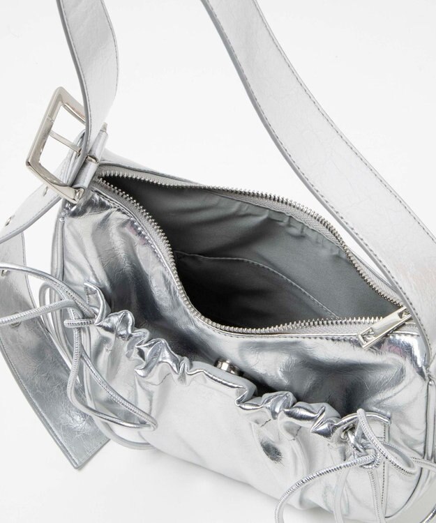 WEGO リボンデザインバッグ シルバー