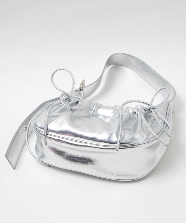 WEGO リボンデザインバッグ シルバー