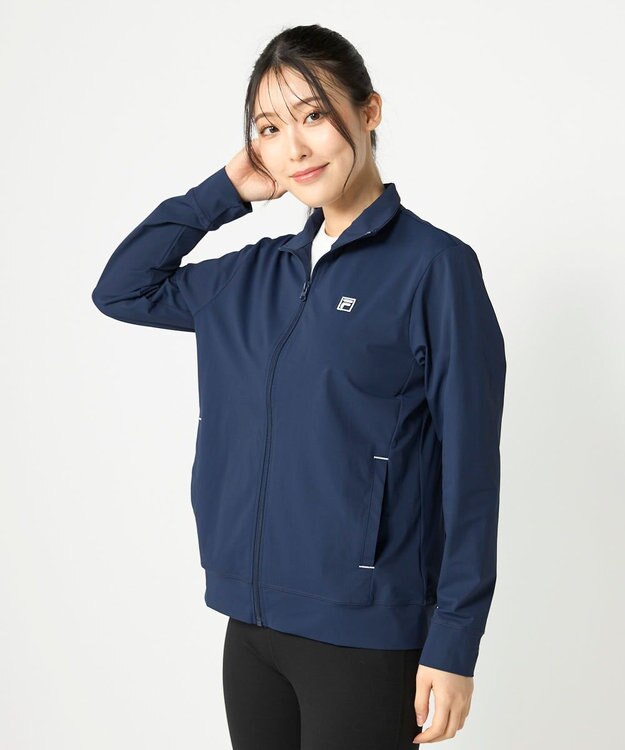 FILA GOLF／marie claire 【FILA GOLF】スタンドカラーフルジップブルゾン ネイビー