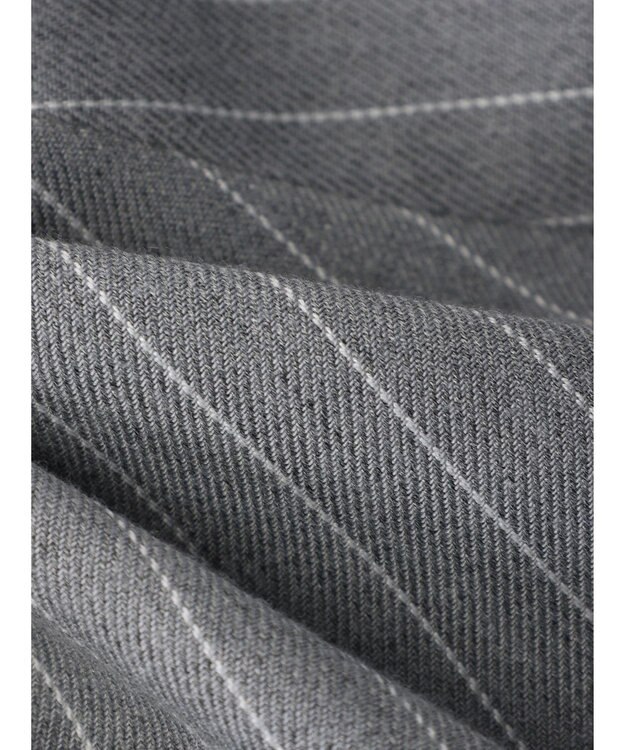 earth music&ecology ピンストライプ胸元レースビスチェ Stripe Light Gray