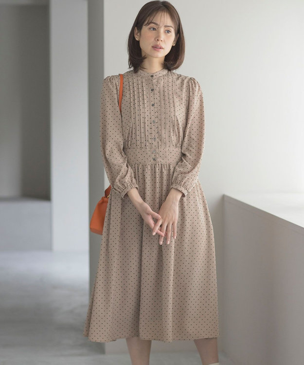 組曲 【WEB限定】ドットフロッキー ワンピース ベージュ系5