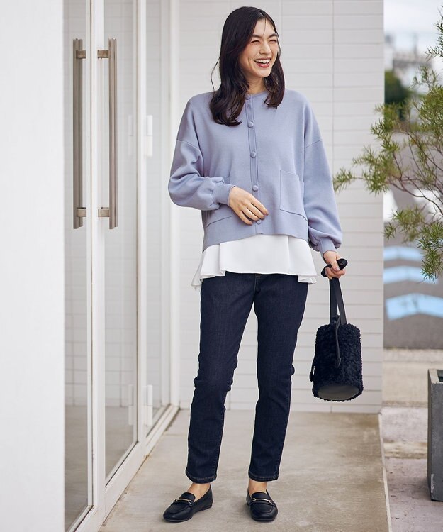 ANY L 【WEB限定】サテンコンビペプラムカットソー オフ