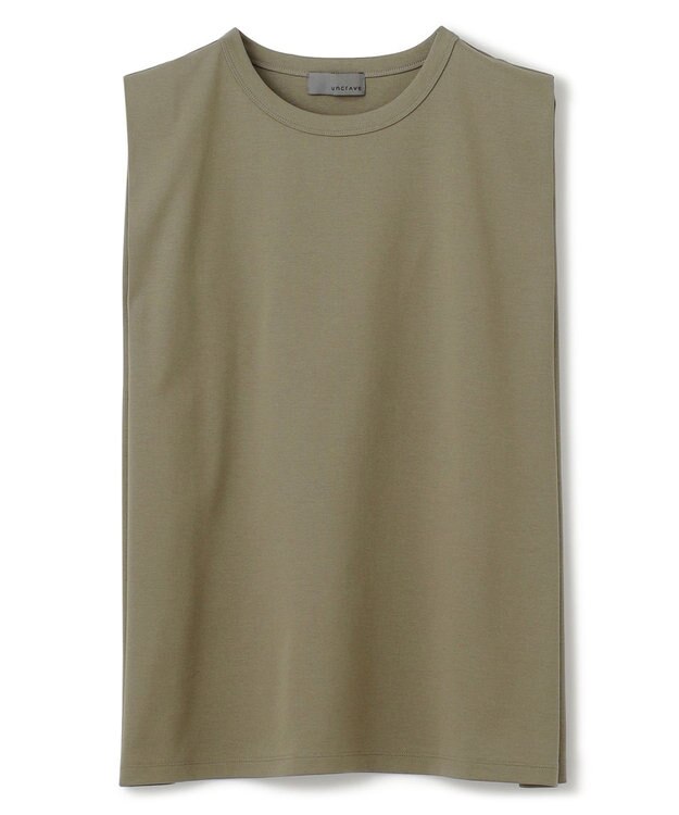 uncrave ダブルフェイスジャージー ノースリーブカットソー オリーブ