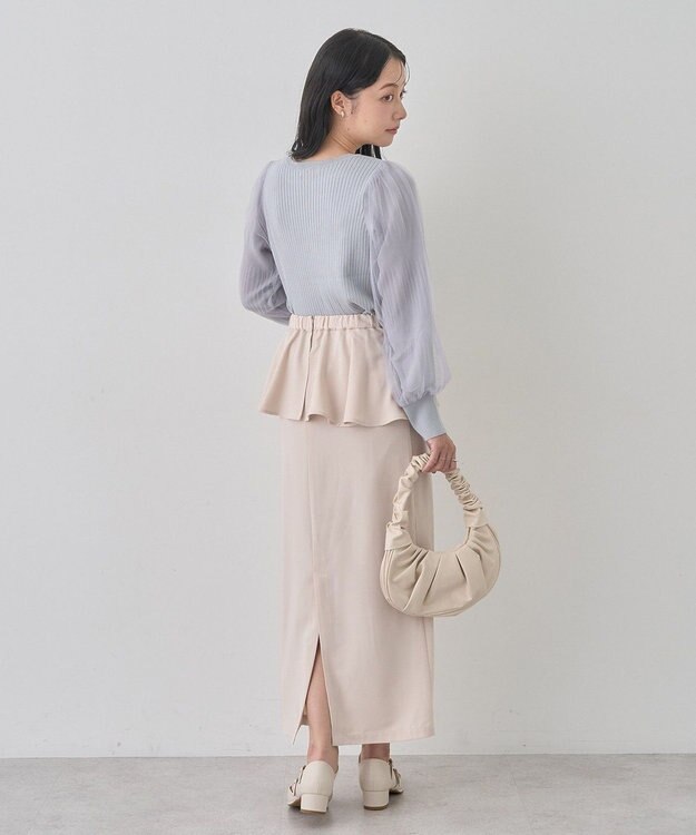 earth music&ecology マジョリカプリーツチュールニットプルオーバー Light Gray