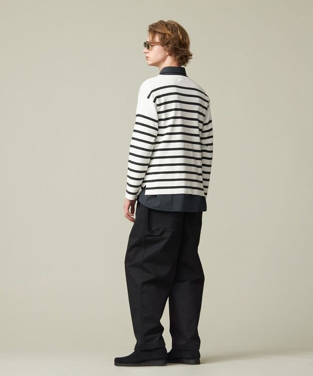 J.PRESS YORK STREET 【UNISEX】バスクボーダー ニット ダークグリーン系1