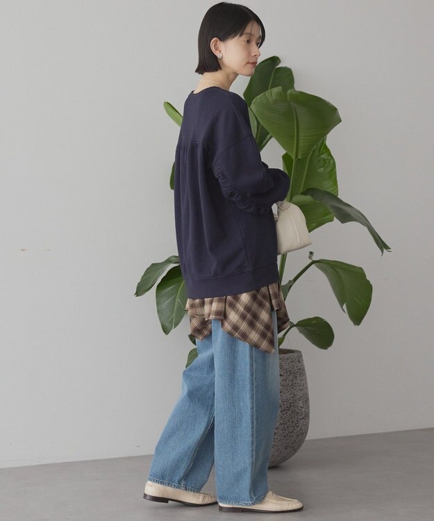 AMERICAN HOLIC バックギャザー裏毛プルオーバー Navy