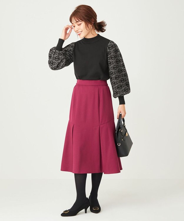 ANY SIS 【洗える】タックマーメイド スカート ローズピンク