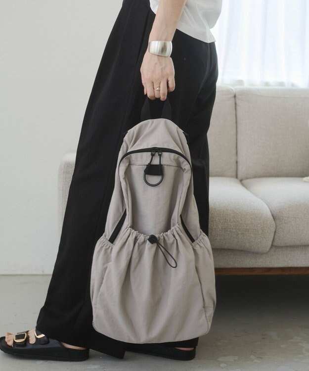 WEGO 【ANGIE VINTAGE】ドローストリンングバックパック ライトグレー