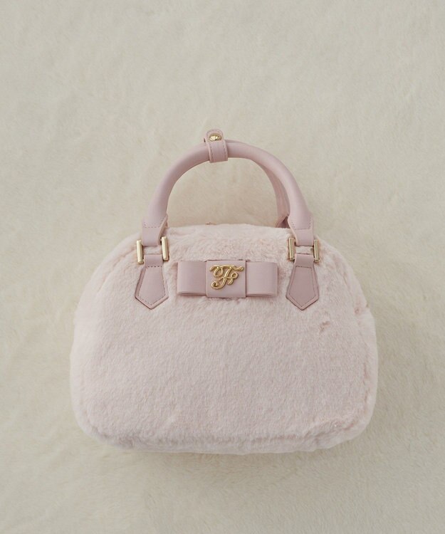 Maison de FLEUR 【限定カラーあり】フェイクファーラウンドバッグ Pink