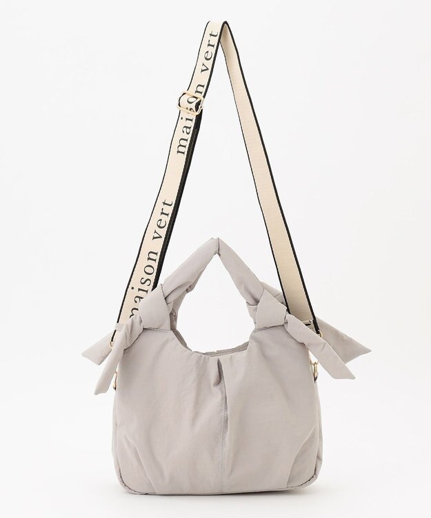 LA BAGAGERIE 【maison vert】 【撥水】リボンフワフワ２WAYトート ライトグレー