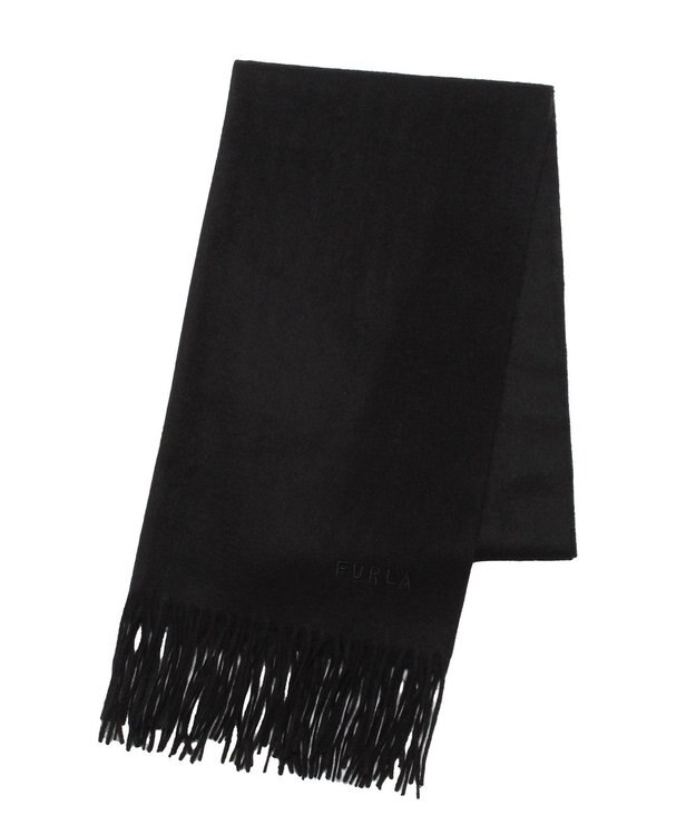 MOONBAT 【洗えるカシミヤ】FURLA カシミヤ100％ 無地ビッグマフラー／幅50cm ブラック