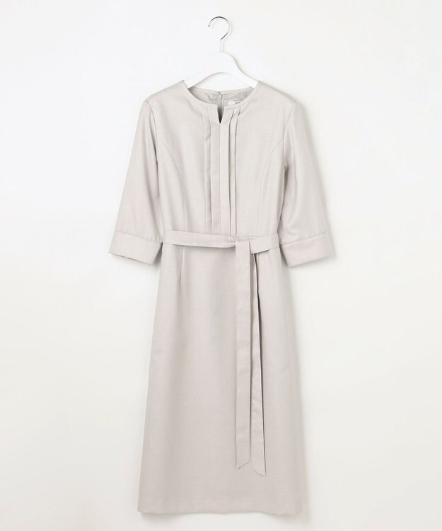 J.PRESS LADIES L OXIJEWEL ストレッチ ワンピース ライトグレー系