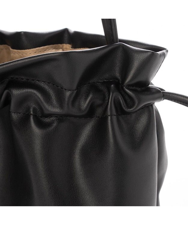 UNBILLION cachecache ギンガムチェックトート付き巾着ショルダー ブラック