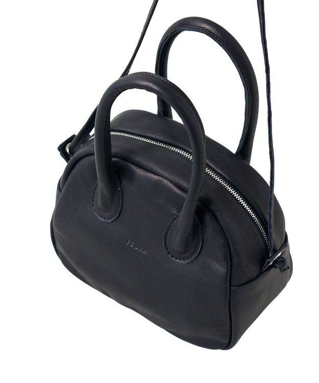 FOLNA RD ソフトレザー2WAYアールボストンバッグ ブラック