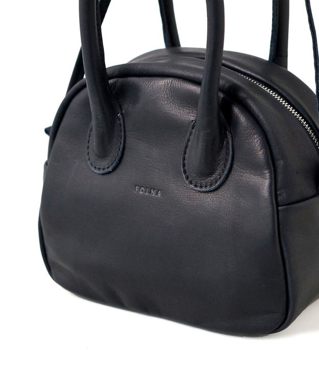 FOLNA RD ソフトレザー2WAYアールボストンバッグ ブラック