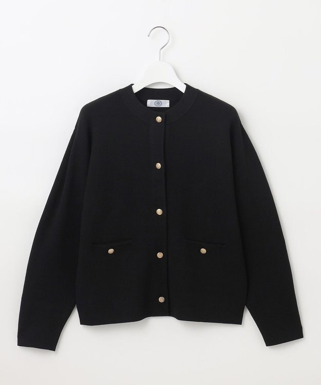 J.PRESS LADIES 【洗える】VIS/PE ROME ニット カーディガン ブラック系