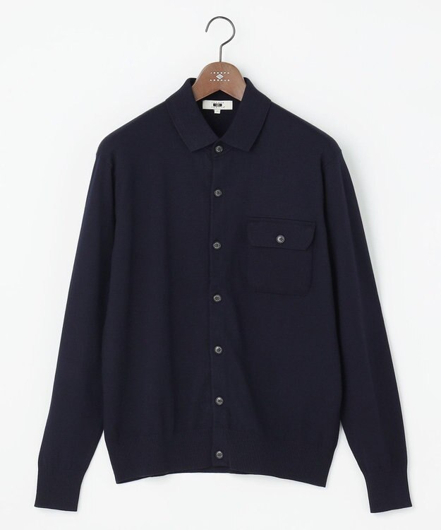 JOSEPH ABBOUD 【チクチクしない/イージーケア/3シーズン対応/サスティナブル】SNOWY  シャツカーディガン ネイビー系