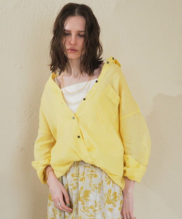 YECCA VECCA 3wayフレンチリネンシャツ Yellow