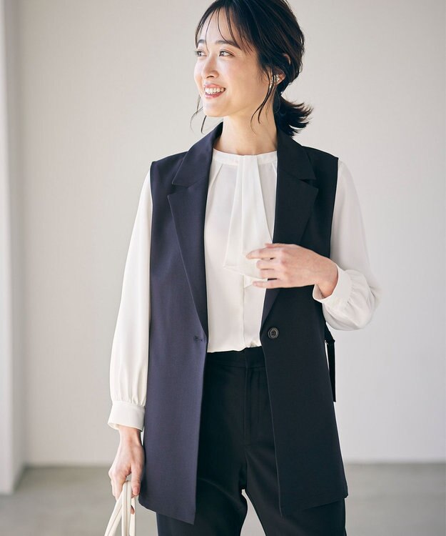 ANY SIS 【洗える】ボウタイ ブラウス オフ